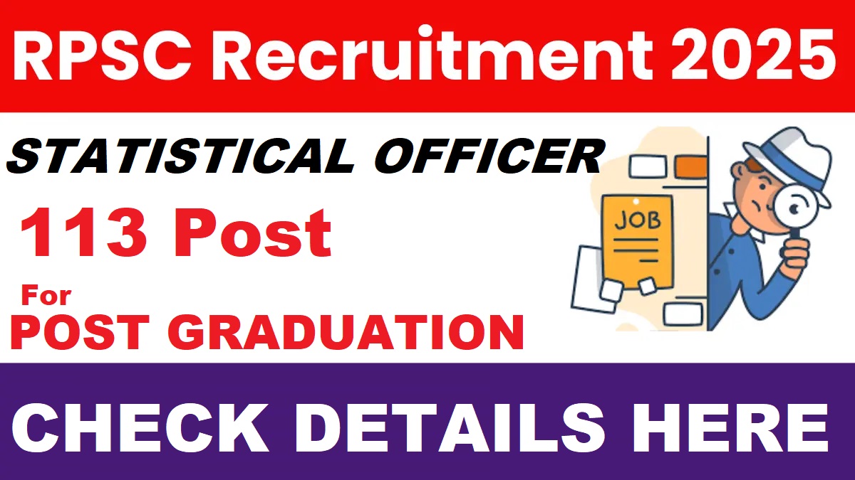 RPSC Statistical Officer Recruitment 2025