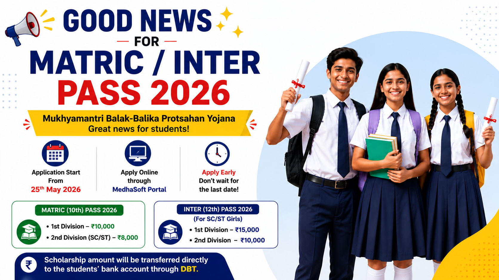 Bihar Board 12th Pass Scholarship 2026