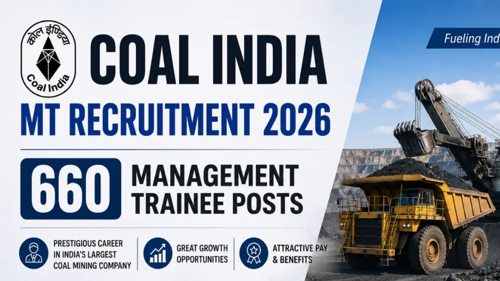 660 Posts Coal India MT Recruitment Apply Online 2026
