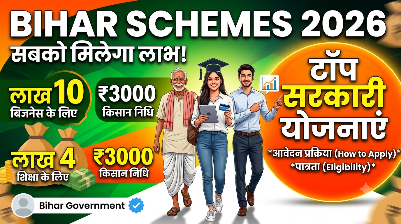 Bihar Govt Schemes 2026: बिहार के युवाओं, महिलाओं और किसानों के लिए बड़ी सरकारी योजनाएं; यहाँ देखें पूरी लिस्ट