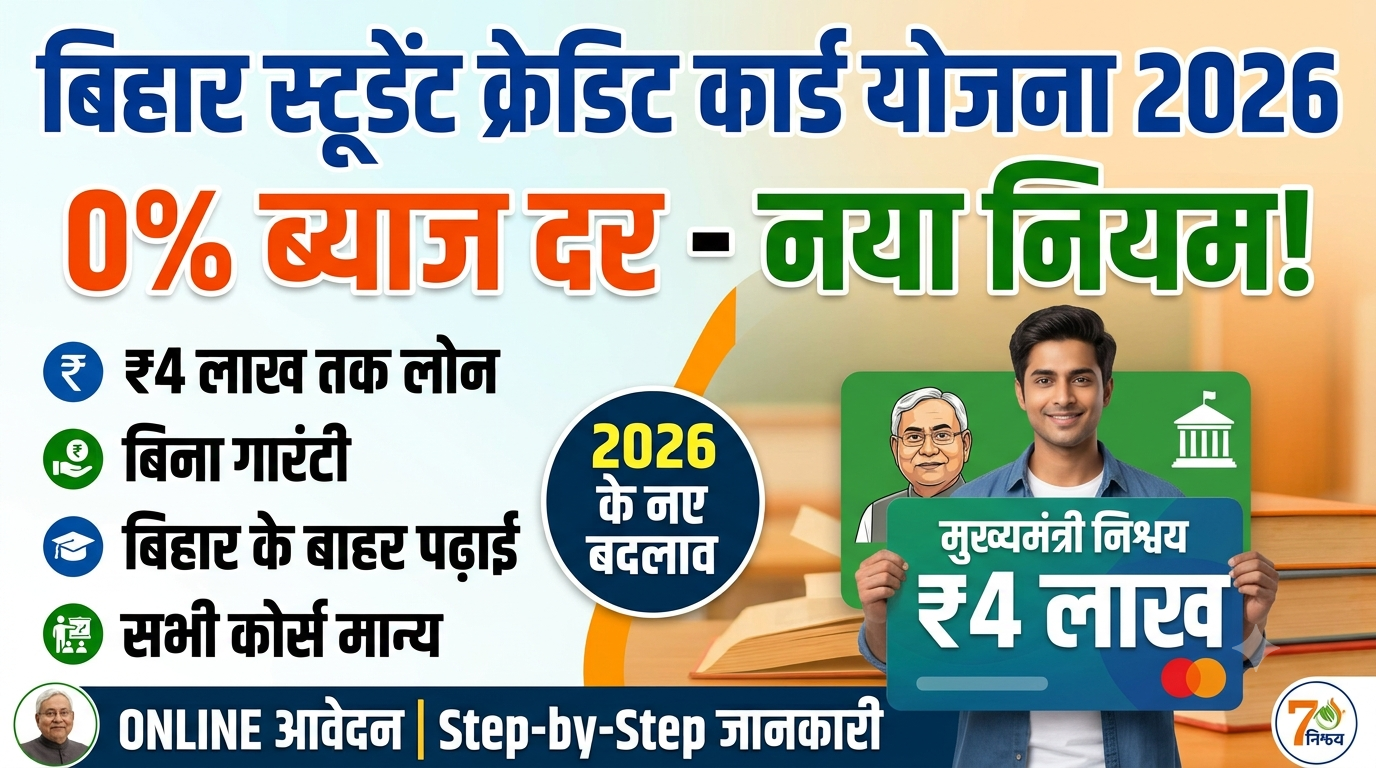 बिहार स्टूडेंट क्रेडिट कार्ड योजना 2026: ऑनलाइन आवेदन, पात्रता और 0% ब्याज का नया नियम; यहाँ देखें पूरी जानकारी