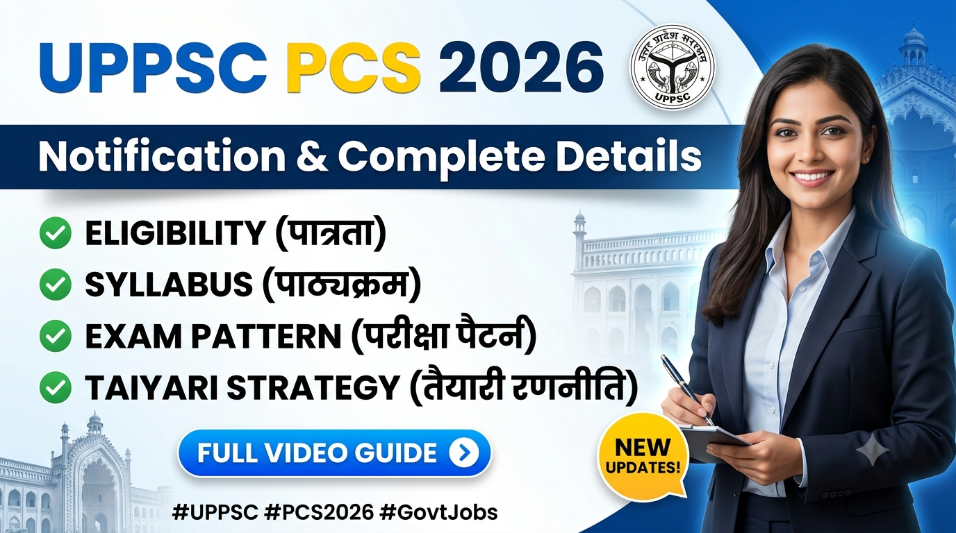 UPPSC PCS 2026 Notification: Eligibility, Vacancy, Syllabus, Exam Pattern और Full Preparation Strategy