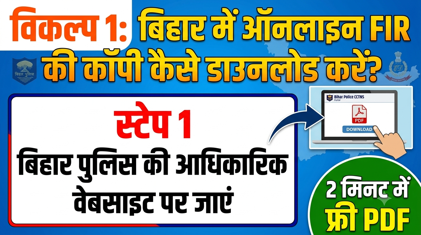 Bihar Police FIR Status Check 2026: बिहार में ऑनलाइन FIR स्टेटस कैसे चेक करें?